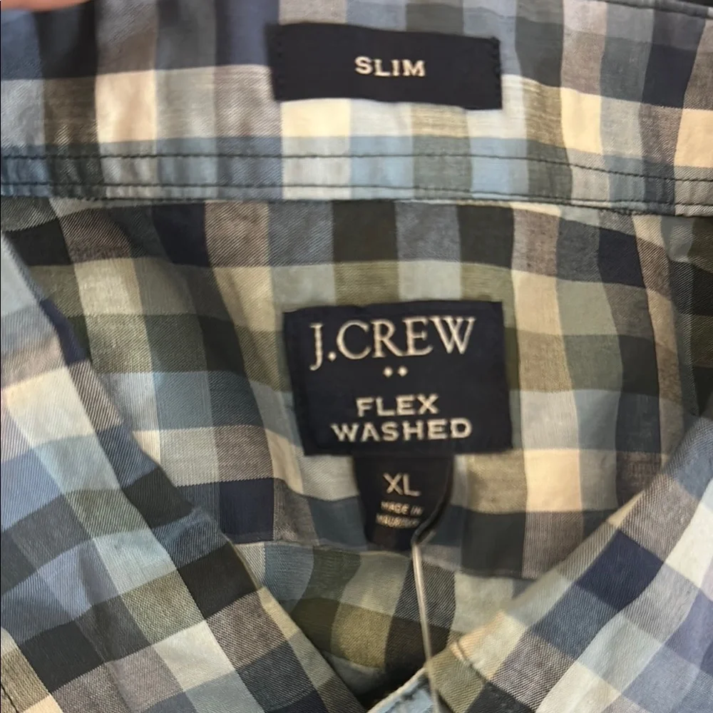 J. Crew Blue and Green Casual Button‎ Down Shirt